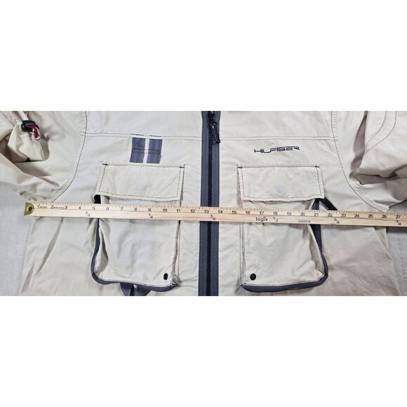 Tommy Hilfiger Beige Utility Field Jacket XL Full Zip Pockets Hong Kong Y2K - Picture 15 of 16